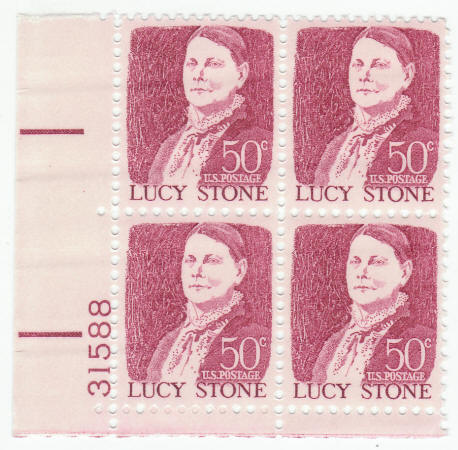 Scott #1293 Lucy Stone Plate Block