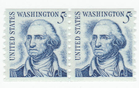 Scott #1304 George Washington Coil Pair