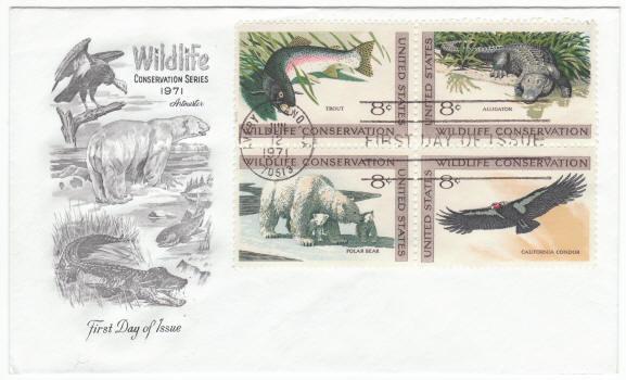 Scott #1427 1430 Wildlife Conservation Series First Day Cover