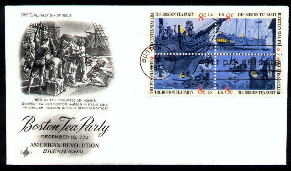Scott #1480 1483 Boston Tea Party First Day Cover