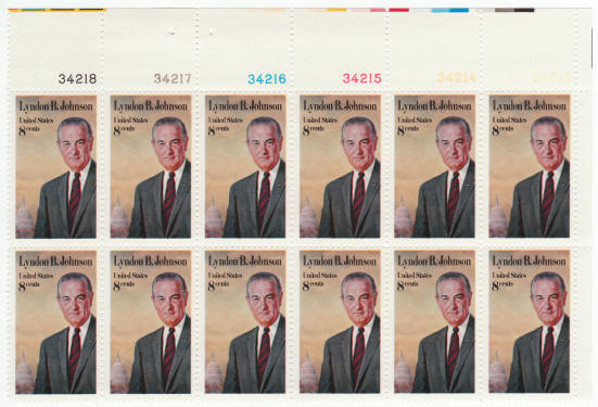 Scott #1503 Lyndon B Johnson Plate Block