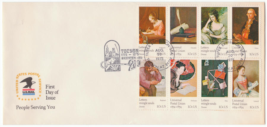 Scott #1530 1537 Universal Postal Union Centennial TUPEX Cover