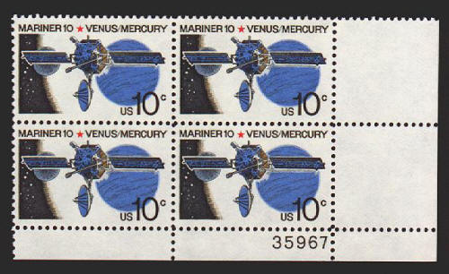 Scott #1557 Mariner 10 Venus Mercury Mission Plate Block