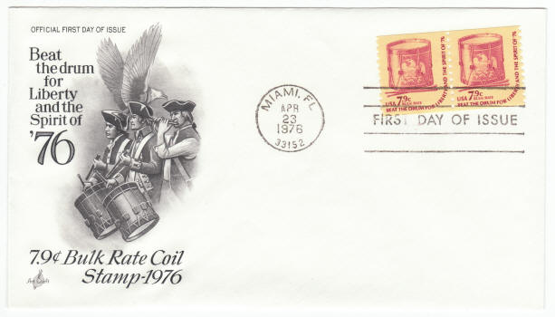 Scott 1615 Beat The Drum For Liberty Coil First Day Cover