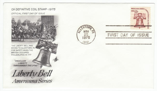 Scott #1618 Liberty Bell Moved Coil First Day Cover