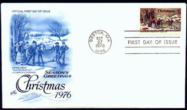 Scott #1702 Winter Pastime Christmas 1976 First Day Cover