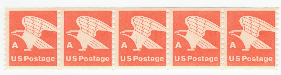Scott #1743 Eagle Nondenomination A Coil Stamp Strip of 5