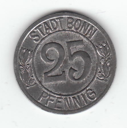 1920 Germany 25 Pfennig Beethoven Coin Reverse