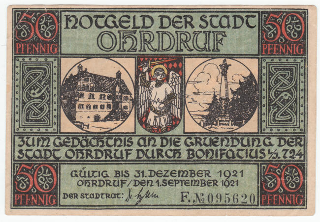 1921 Germany 50 Pfennig Note front