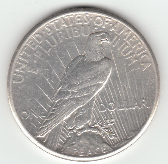 1925 Peace Silver Dollar reverse