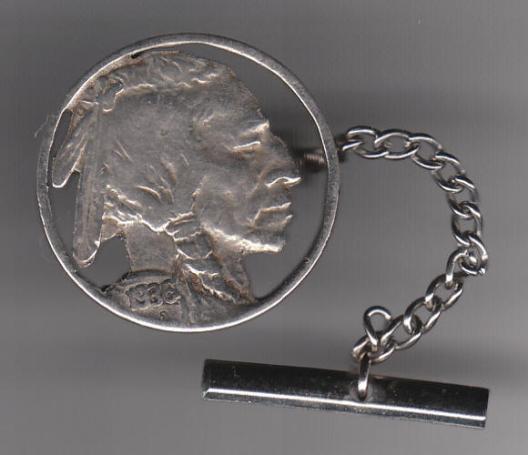 1936 Indian Head Buffalo Nickel Tie Tack