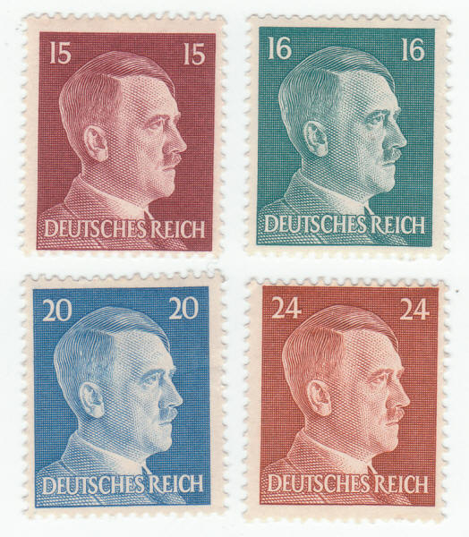 1941-44 Nazi Germany Adolph Hitler Postage Stamps