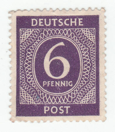 1946 German Deutsche Post 6 Pfennig Stamp