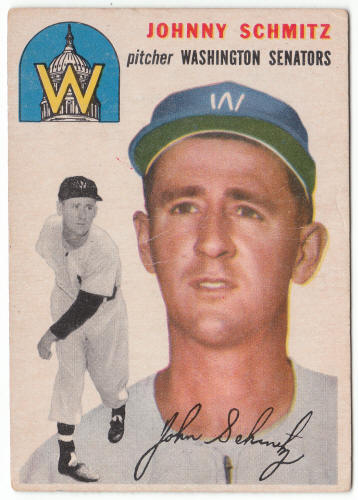 1954 Topps Baseball #33 Johnny Schmitz