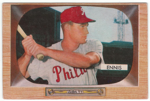 1955 Bowman #17 Del Ennis front