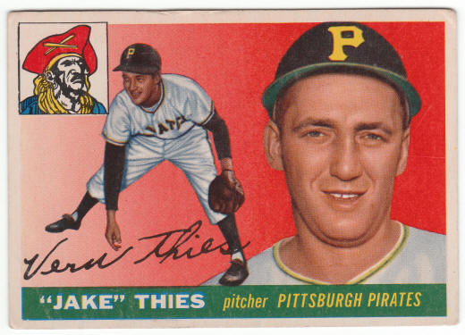 1955 Topps #12 Vernon Jake Thies Rookie Card front