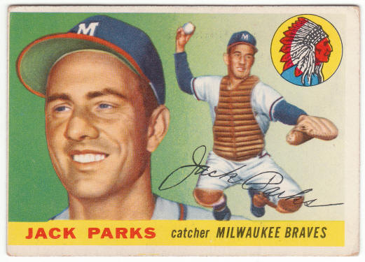 1955 Topps #23 Jack Parks Rookie Card front