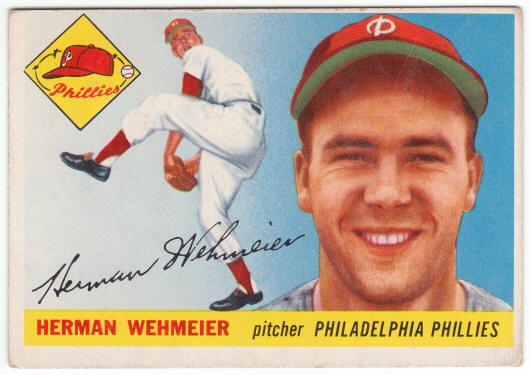1955 Topps #29 Herman Wehmeier front