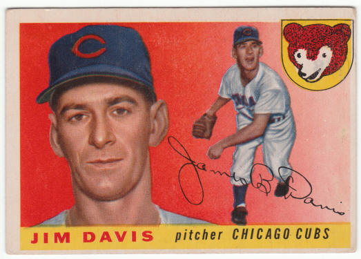 1955 Topps #68 Jim Davis Rookie Card front