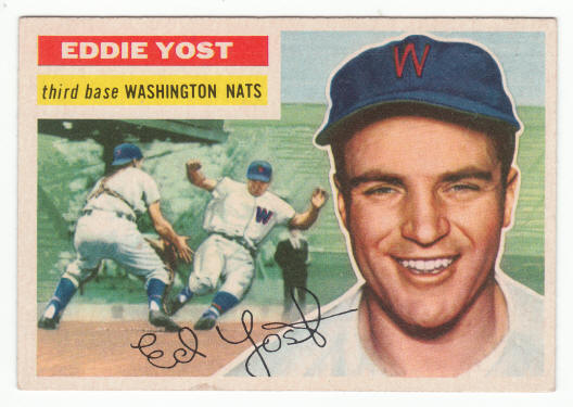 1956 Topps #128 Eddie Yost front