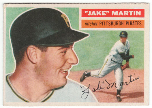 1956 Topps Baseball #129 Jake Martin Rookie Card