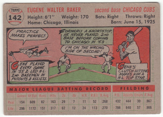 1956 Topps Baseball #142 Gene Baker