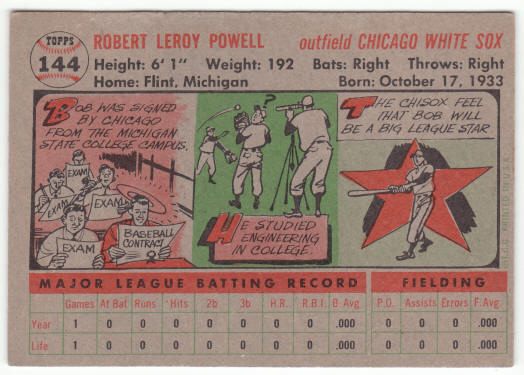 1956 Topps Baseball #144 Leroy Powell Rookie Card
