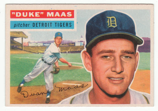 1956 Topps #57 Duke Maas Rookie Card