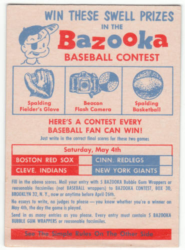 1957 Topps Contest Card May 4 #CC1