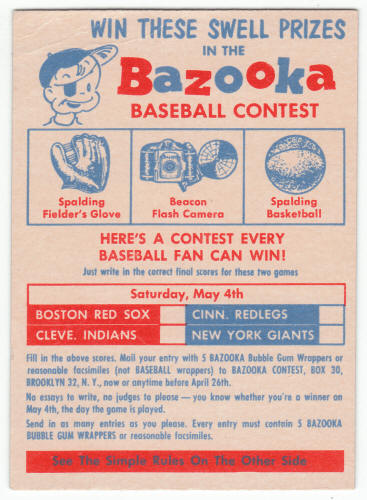 1957 Topps Contest Card May 4 #CC1 front