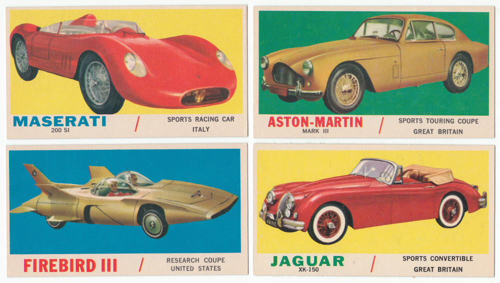 1961 Topps Sports Cars Trading Cards fronts