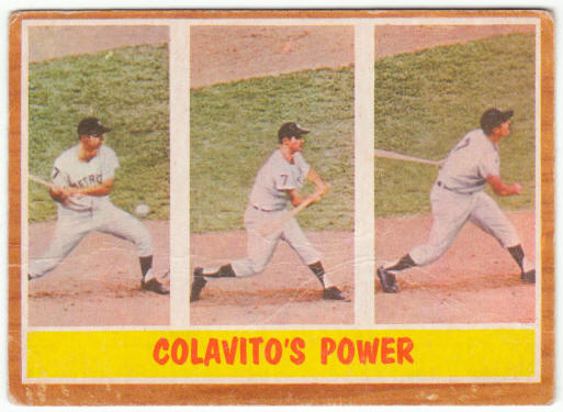 1962 Topps Baseball #314 Rocky Colavitos Power