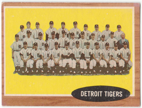 1962 Topps Detroit Tigers Team Card #24