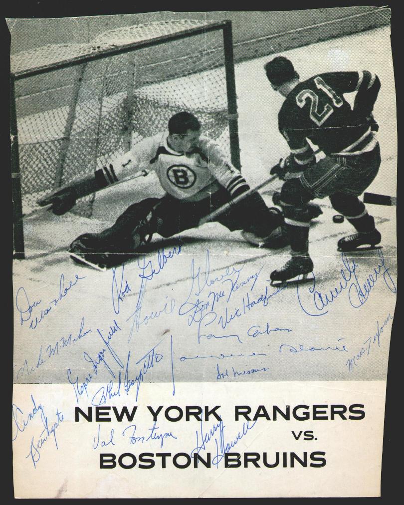 1963 1964 New York Rangers Team Signed Program Cover