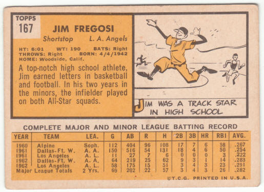 1963 Topps Baseball #167 Jim Fregosi