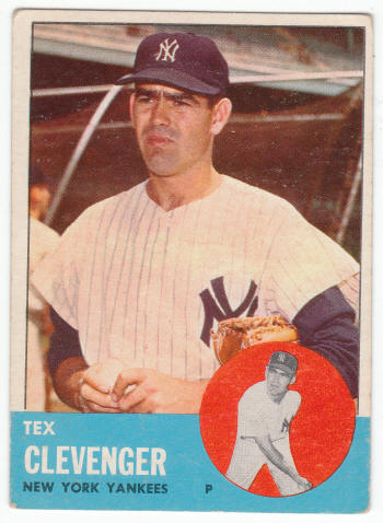 1963 Topps Tex Clevenger #457 front
