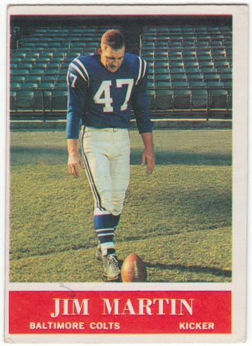 1964 Philadelphia Gum Football #5 Jim Martin