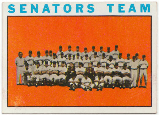 1964 Topps Baseball #343 Washington Senators Team