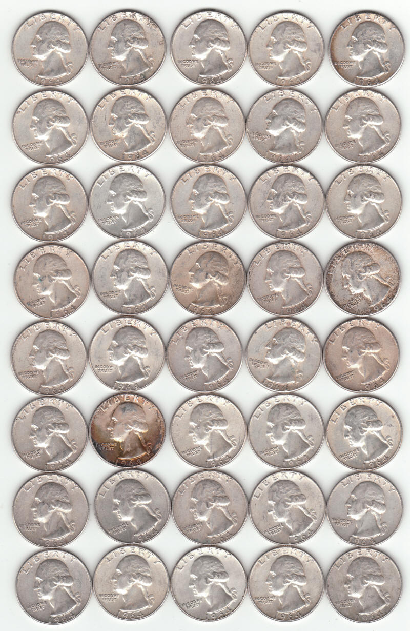 1964 United States Silver Washington Quarters obverse