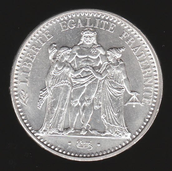 1965 France 10 Franc Silver Coin Obverse