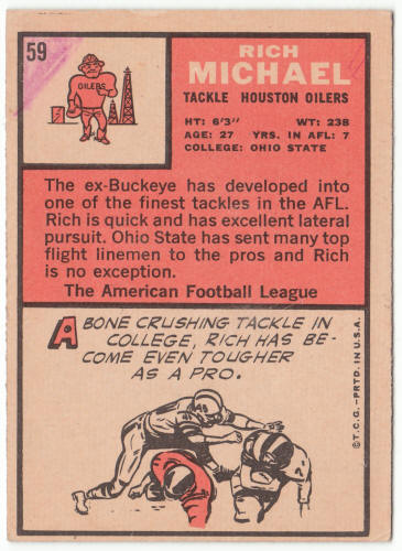 1966 Topps Football #59 Rich Michael