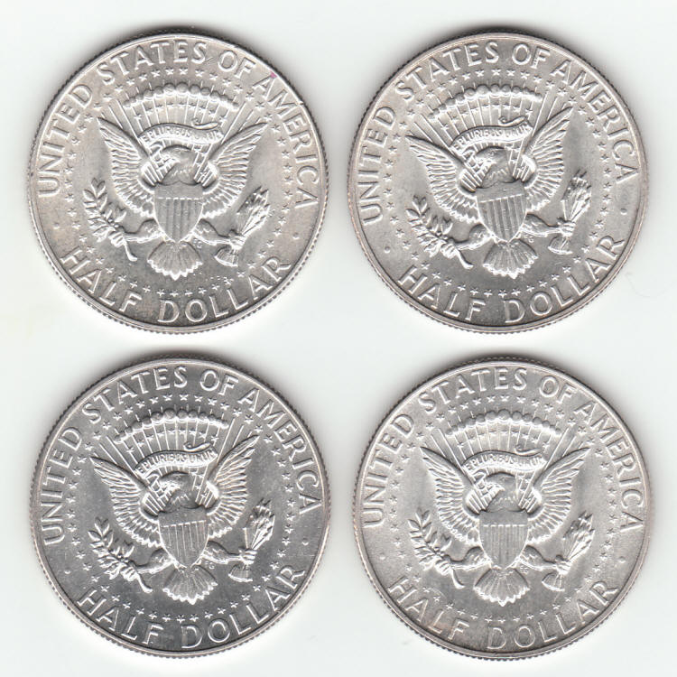 1967-68 Kennedy US Silver Half Dollars reverse
