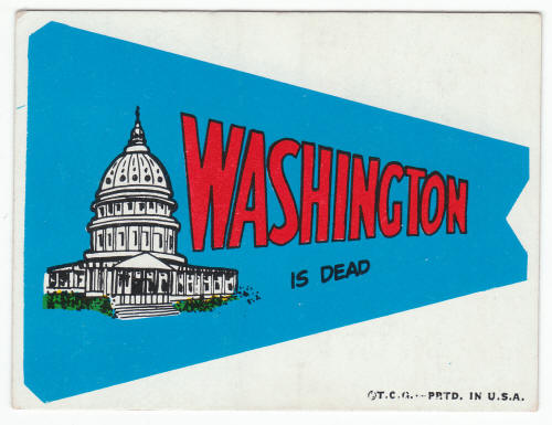 1967 Topps Football Comic Pennant #nn Washington Is Dead