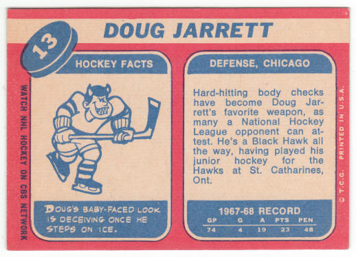 1968-69 Topps Hockey #13 Doug Jarrett