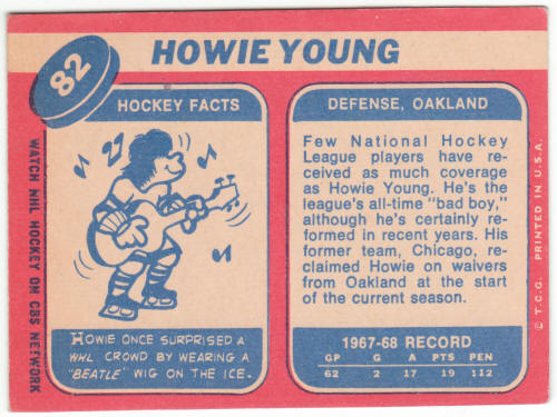 1968-69 Topps Hockey #82 Howie Young