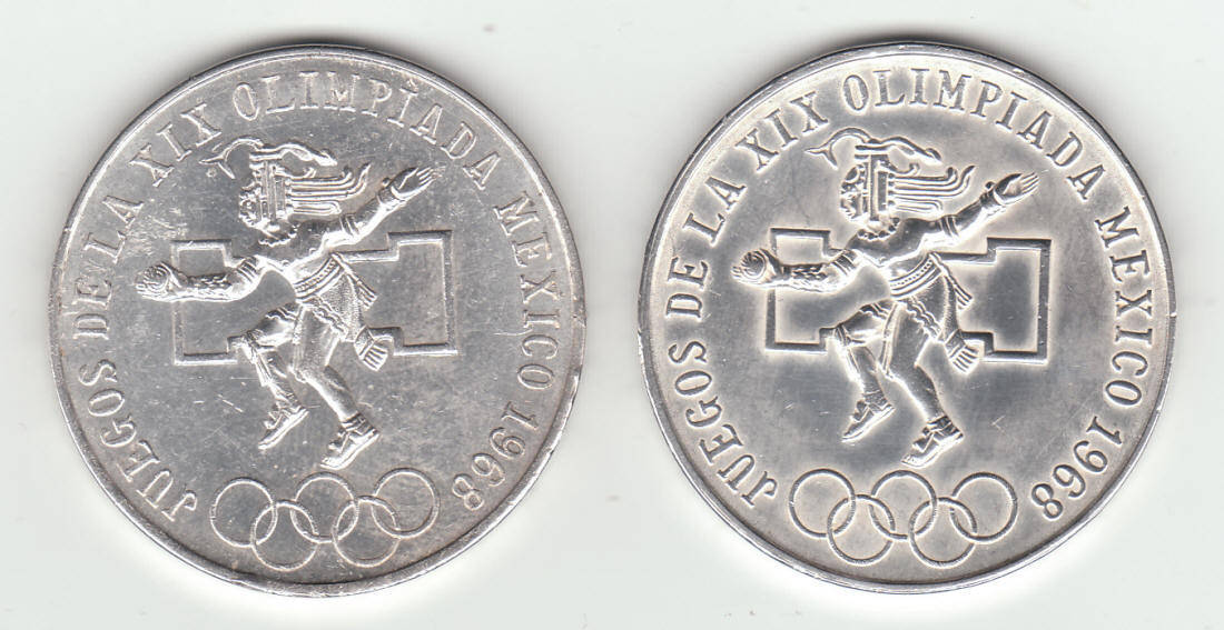 1968 Mexico 25 Pesos Silver Coins reverse