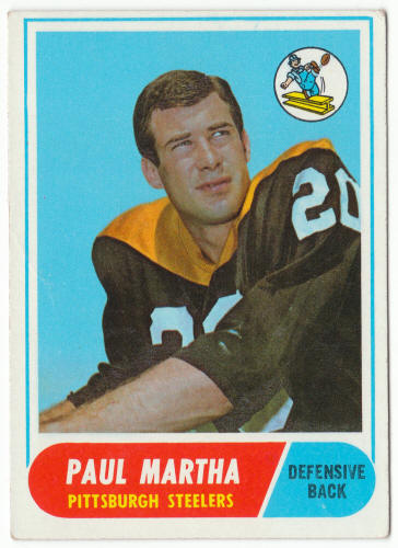 1968 Topps Football #111 Paul Martha Rookie Card