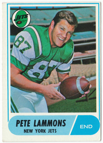 1968 Topps Football #143 Pete Lammons Rookie Card