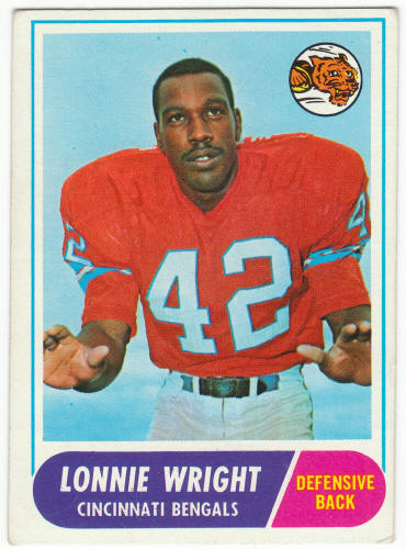 1968 Topps Football #174 Lonnie Wright Rookie Card