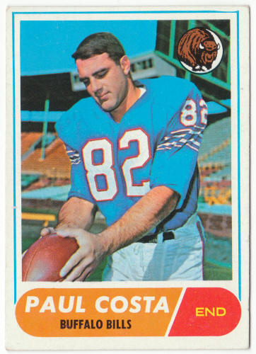 1968 Topps Football #175 Paul Costa Rookie Card